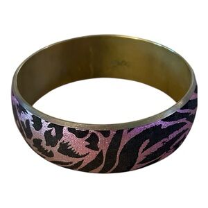 Zebra brass bangle Bracelet pinks black and metallic vibes